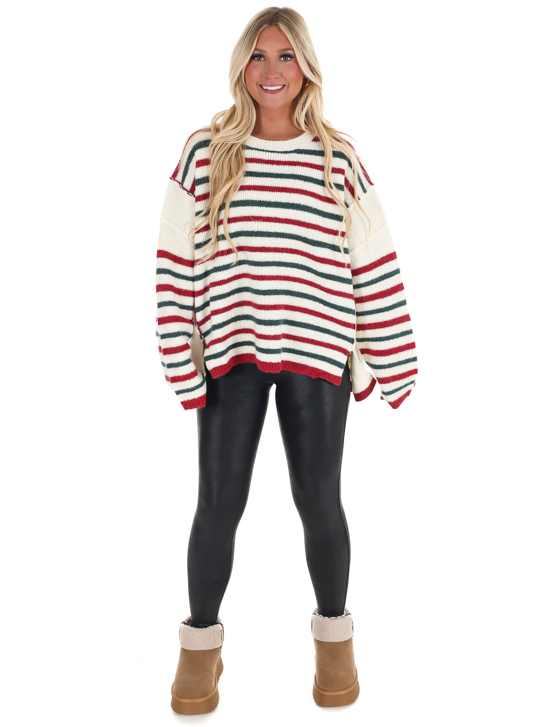 Holiday Parade Stripe Oversized Sweater