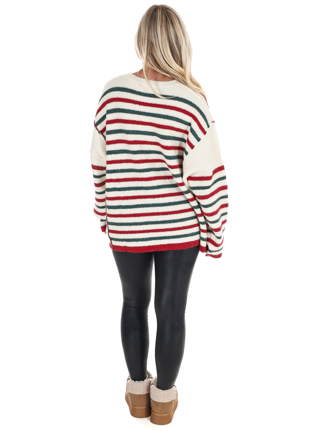 Holiday Parade Stripe Oversized Sweater