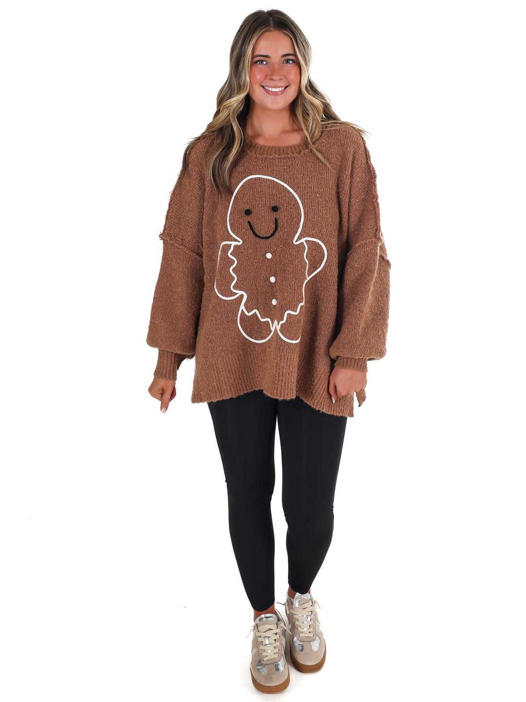 Gingerbread Man Oversized Sweater Top