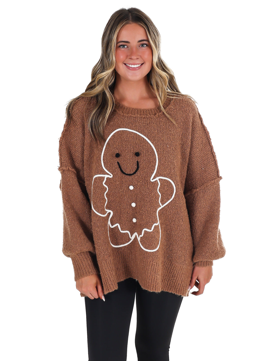 Gingerbread Man Oversized Sweater Top