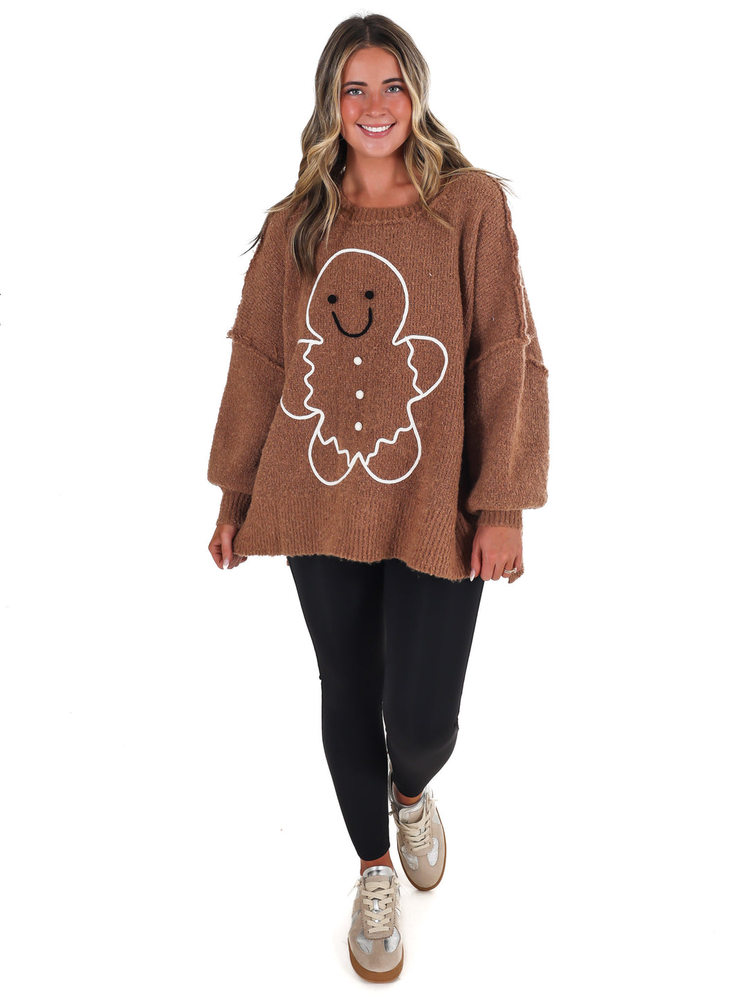 Gingerbread Man Oversized Sweater Top