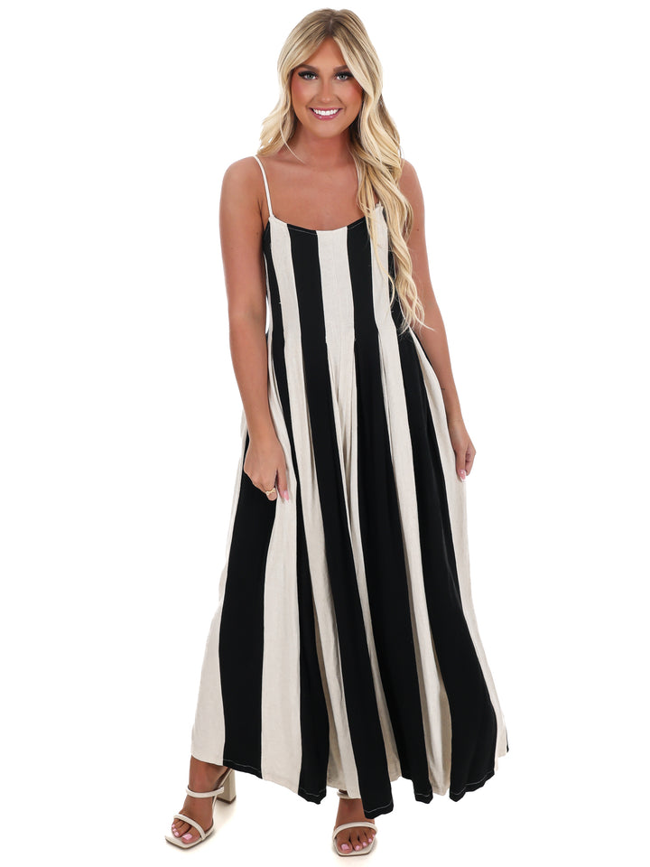 Natural State Striped Jumpsuit