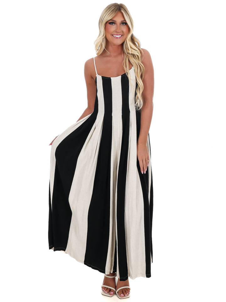 Natural State Striped Jumpsuit