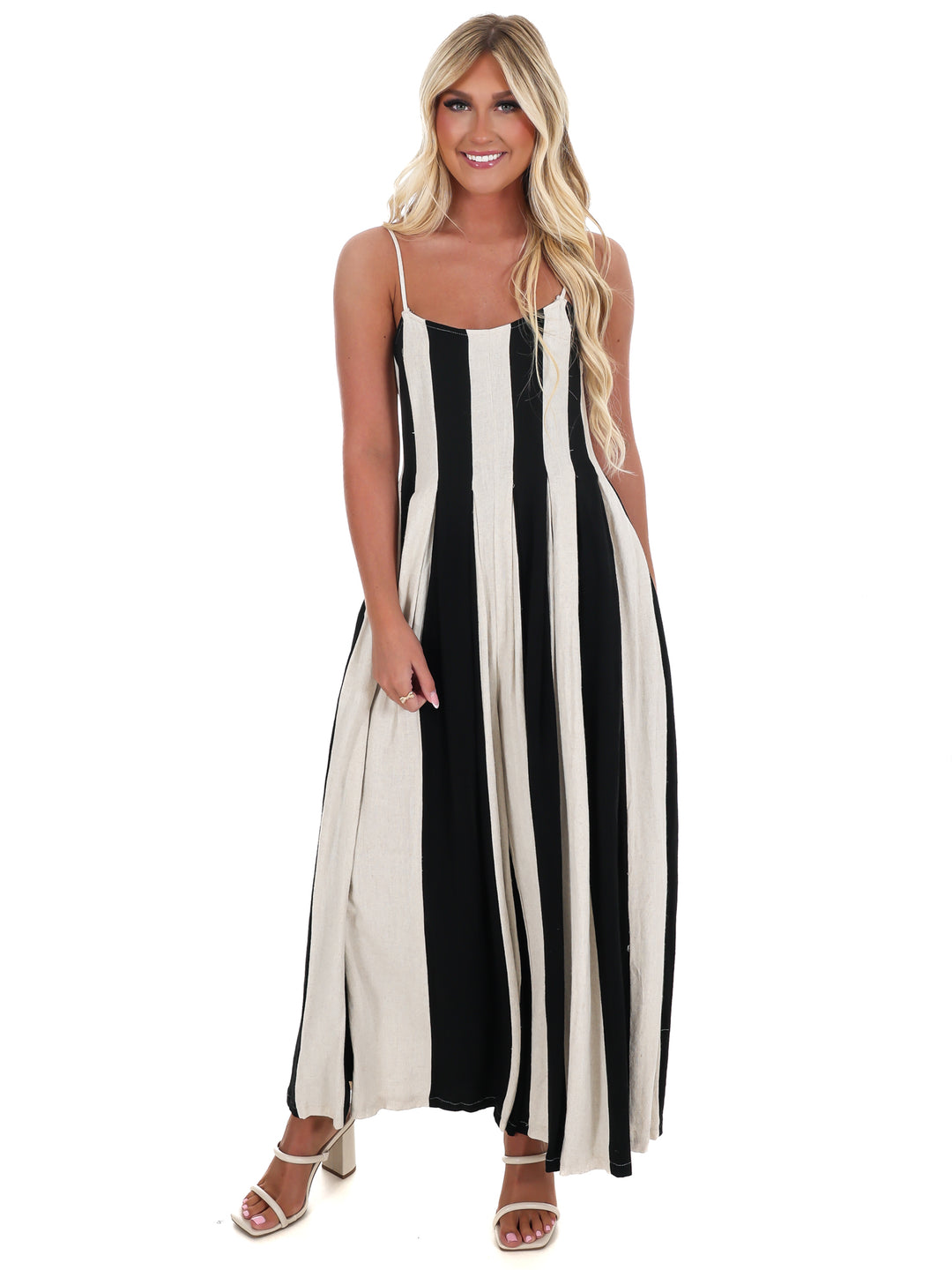 Natural State Striped Jumpsuit