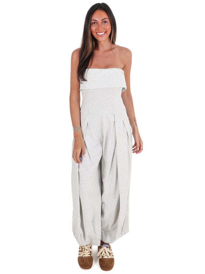 Carry On Strapless Barrel Jumpsuit