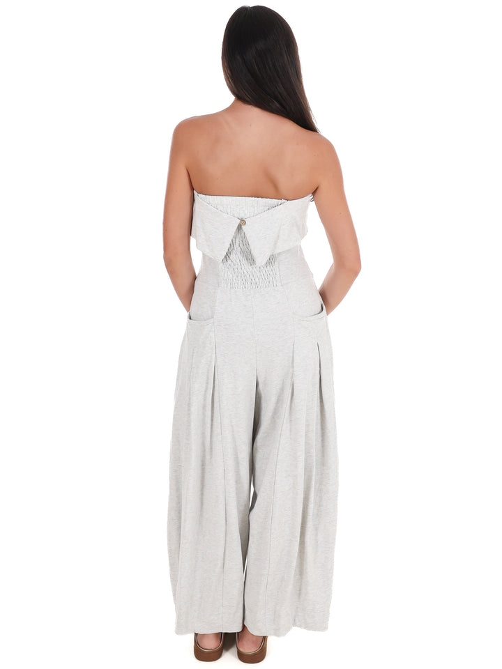 Carry On Strapless Barrel Jumpsuit