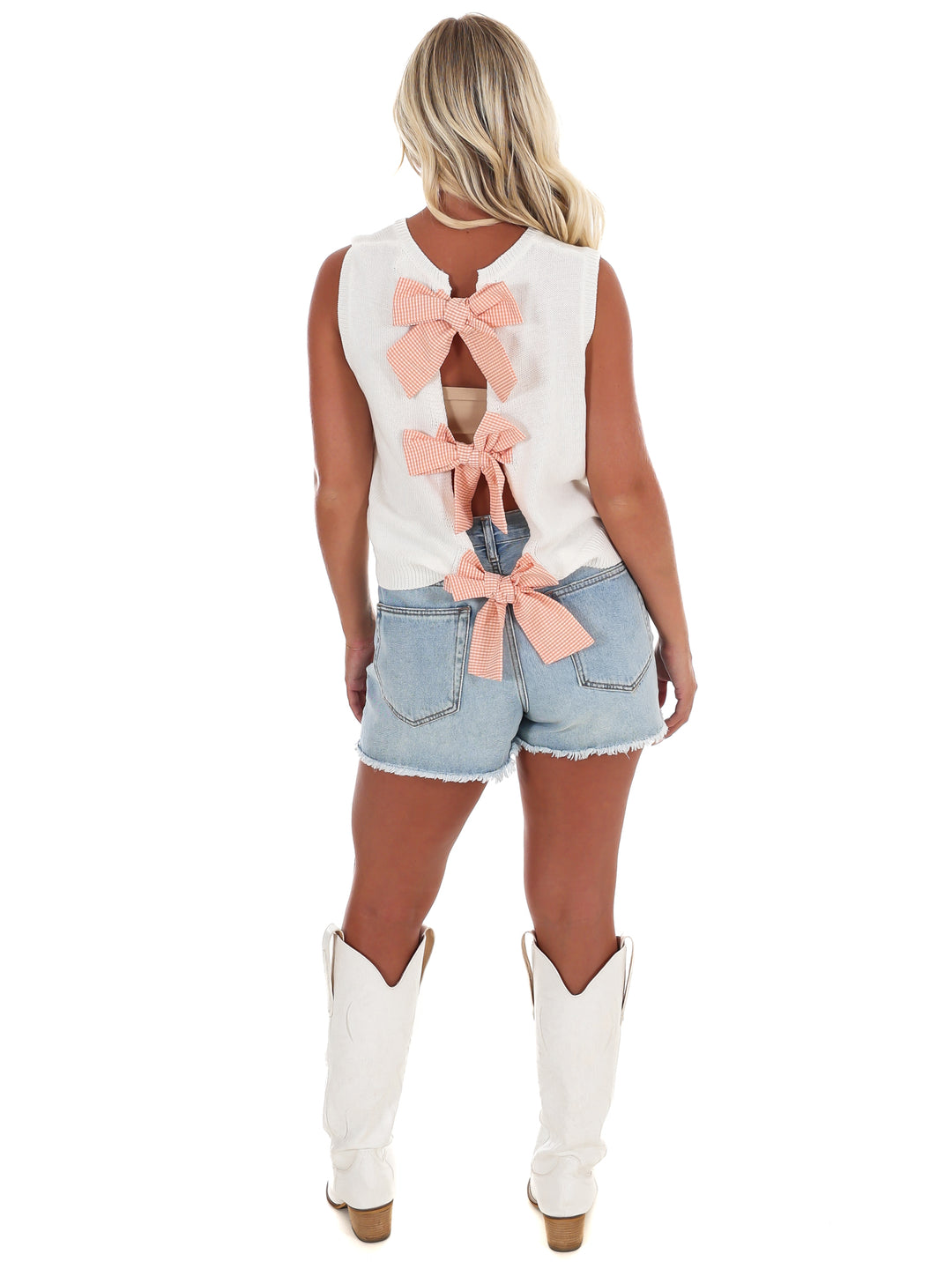 Fieldside Fit Gingham Bow Sweater Vest