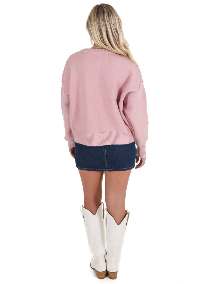 Holly Jolly Santa Embroidery Sweater