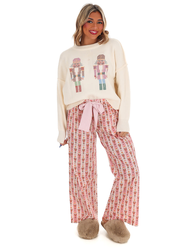 Sugar Plum Nutcracker Embroidery Sweater