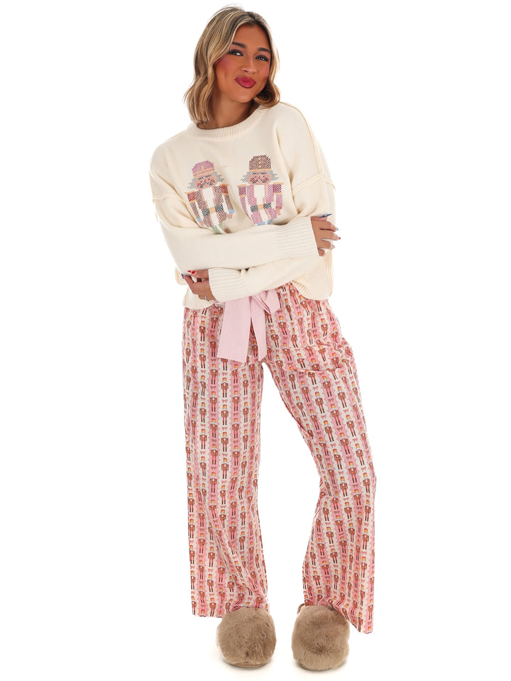 Sugar Plum Nutcracker Embroidery Sweater