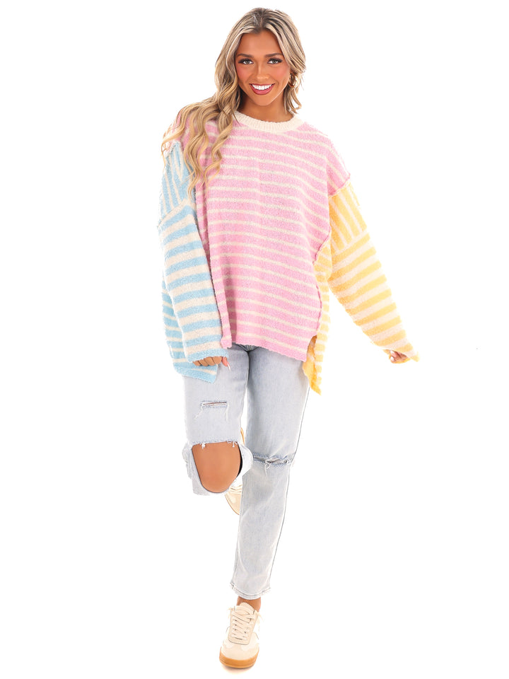 Color Chaser Mixed Oversized Sweater