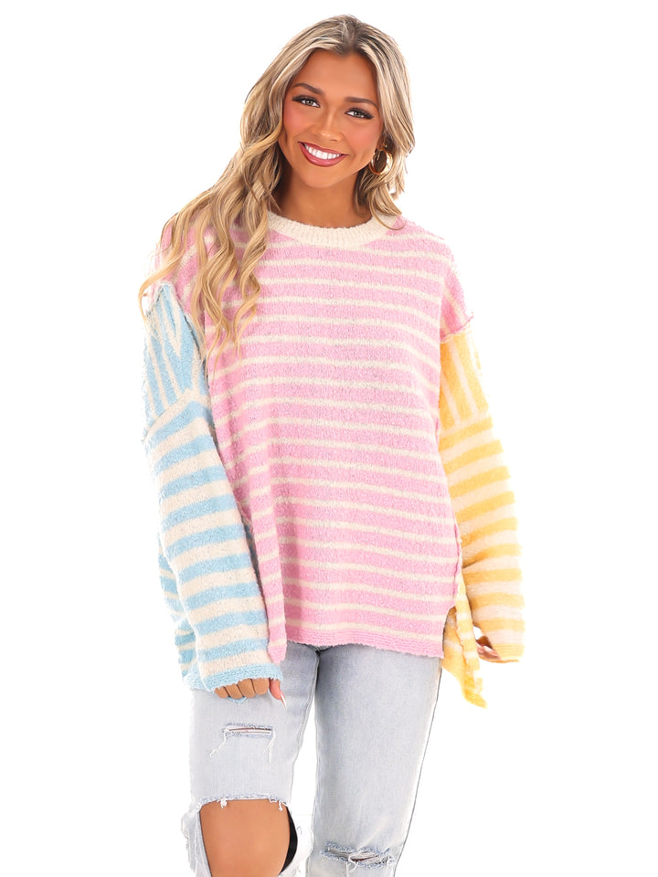 Color Chaser Mixed Oversized Sweater