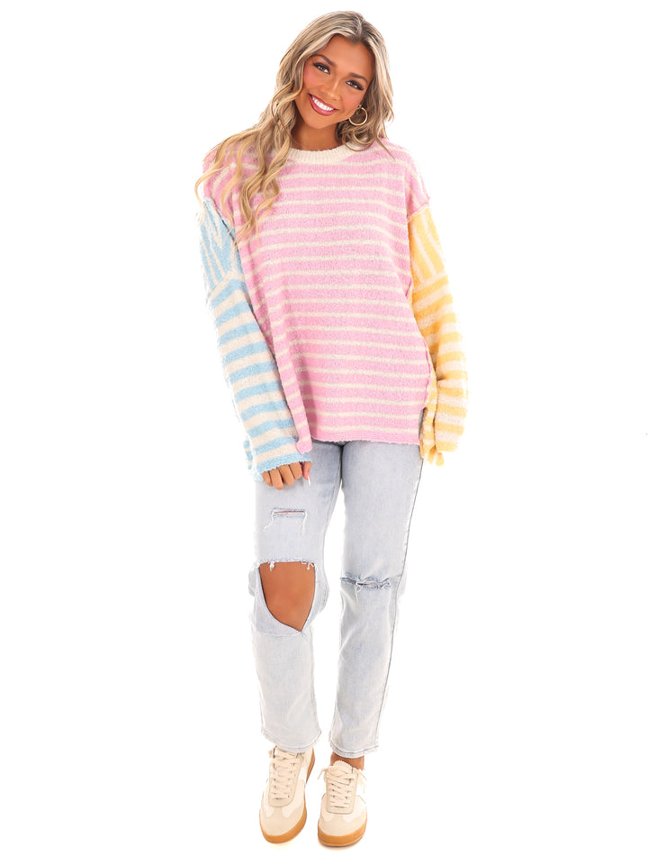 Color Chaser Mixed Oversized Sweater
