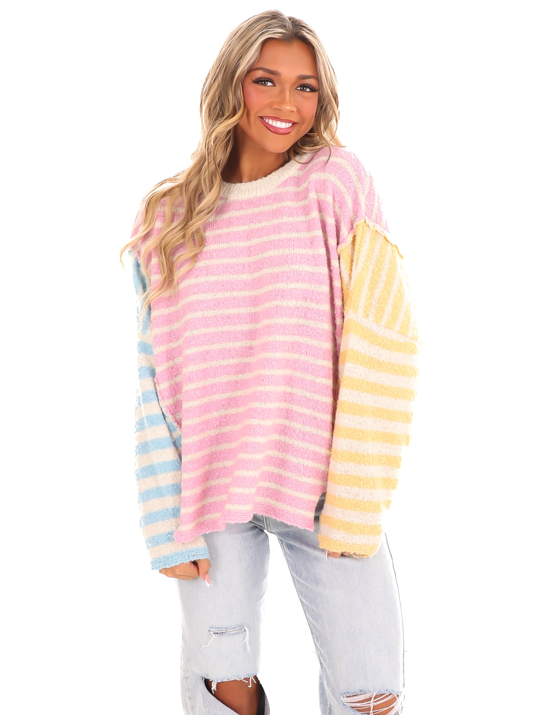 Color Chaser Mixed Oversized Sweater