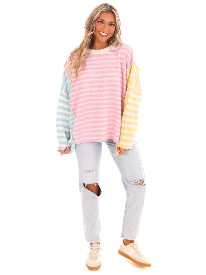 Color Chaser Mixed Oversized Sweater