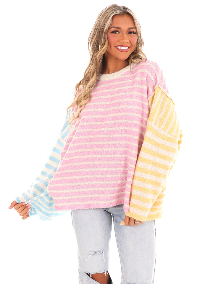 Color Chaser Mixed Oversized Sweater