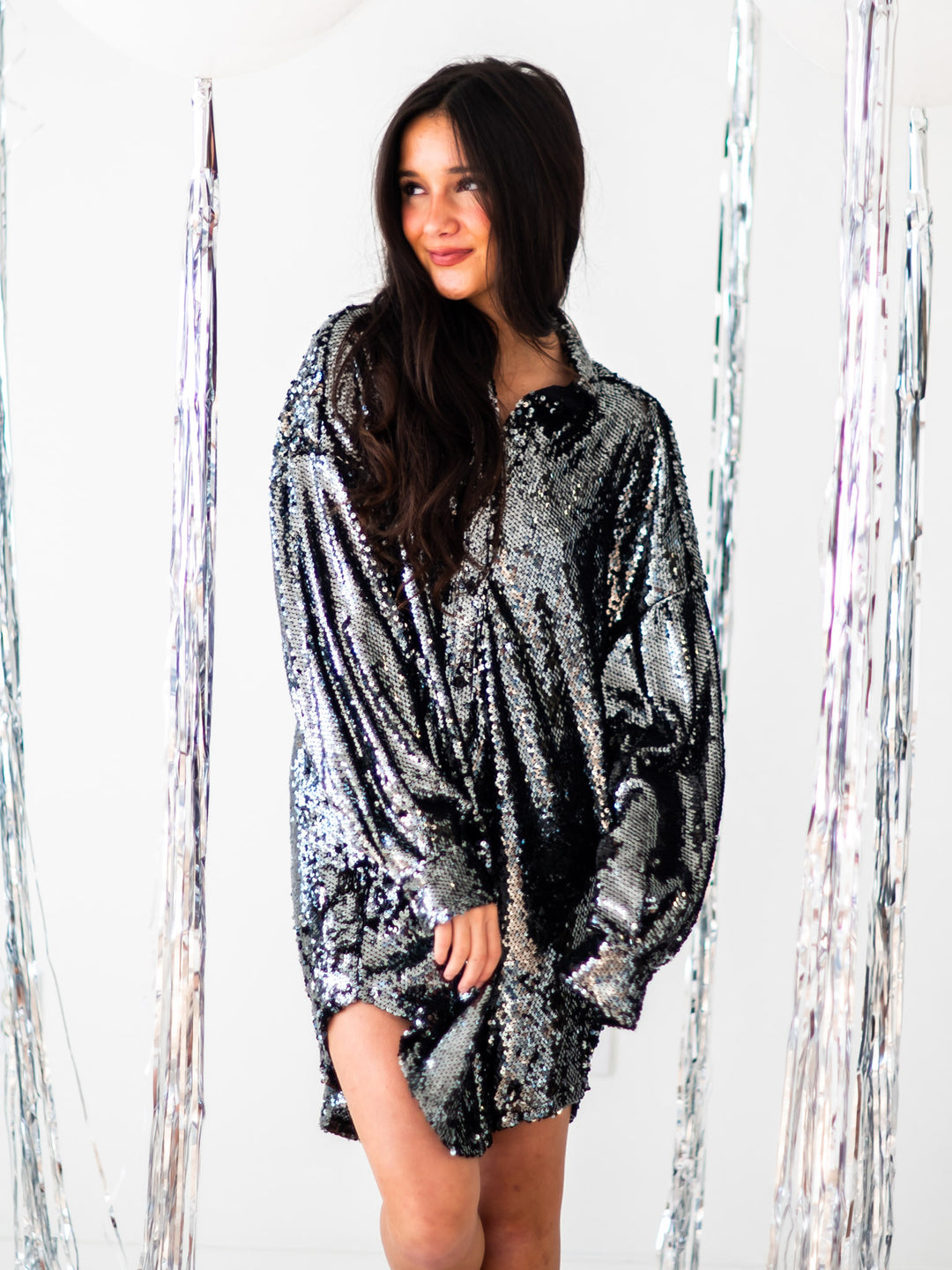 Dream of Us Sequin Shirt Dress