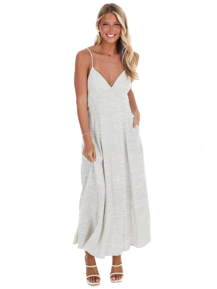 Heaven Passing Through Linen Maxi Dress