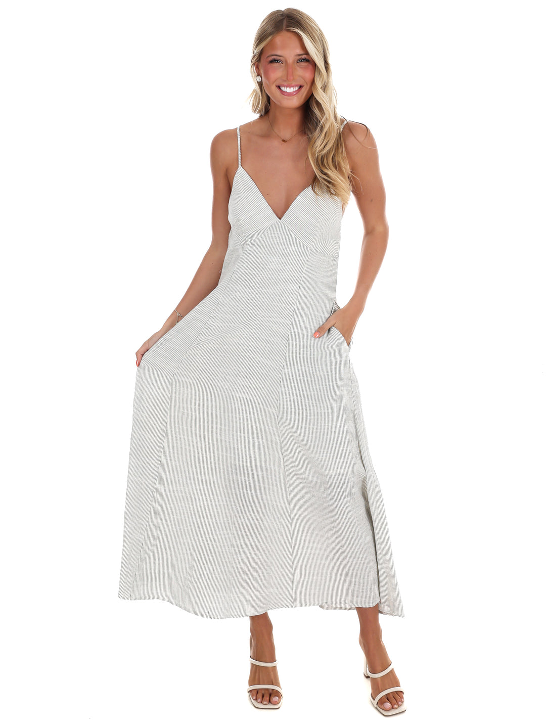 Heaven Passing Through Linen Maxi Dress