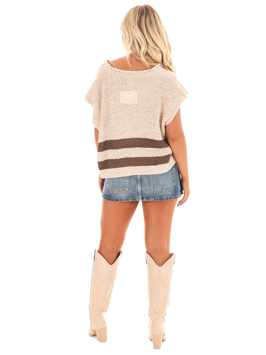 Trendy Stripe Sleeveless Sweater