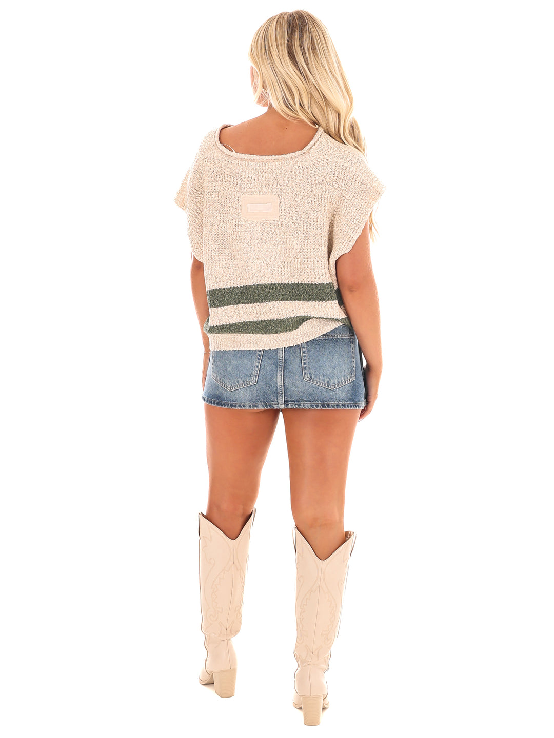 Trendy Stripe Sleeveless Sweater