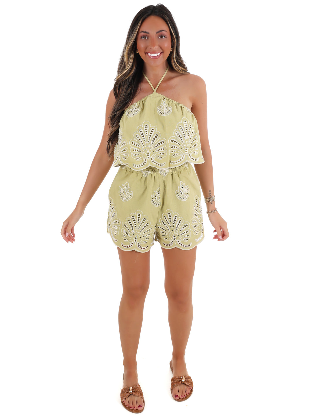 Embroidered Escape Romper