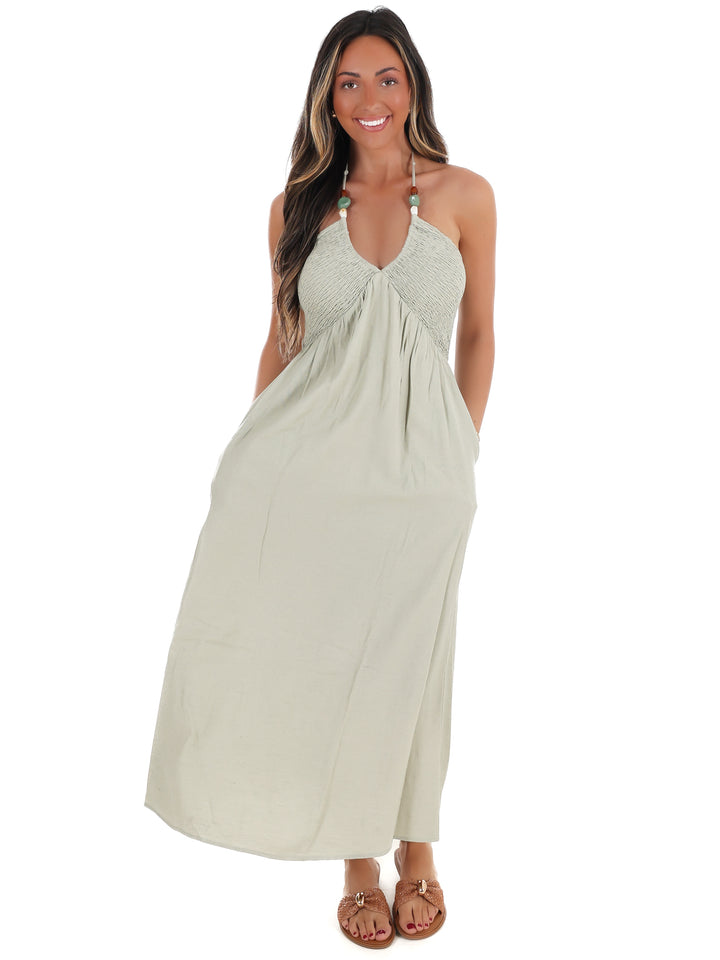 Drift Away Halter Neck Midi Dress