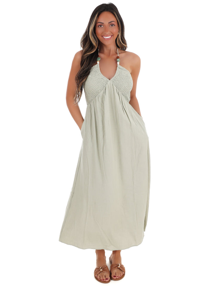 Drift Away Halter Neck Midi Dress