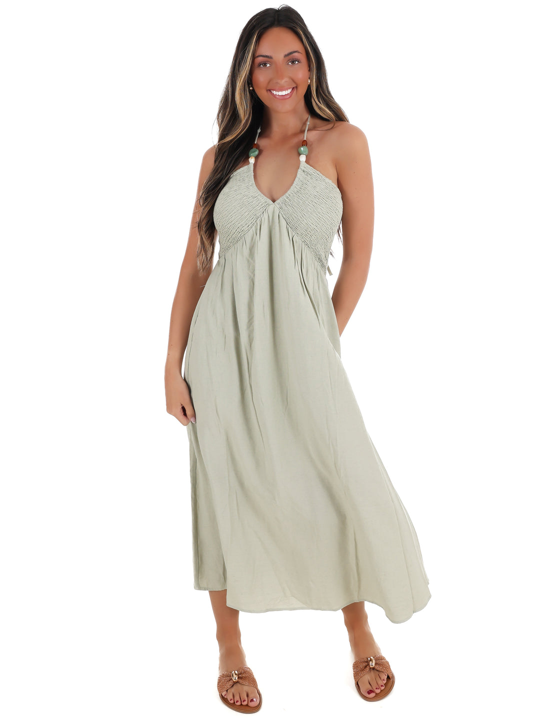 Drift Away Halter Neck Midi Dress