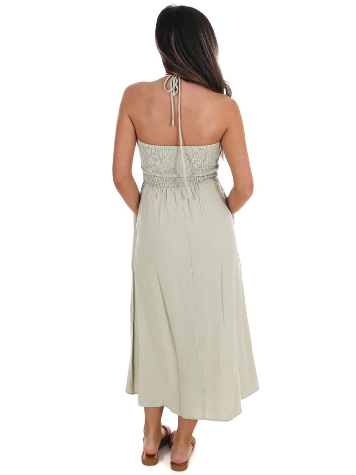 Drift Away Halter Neck Midi Dress