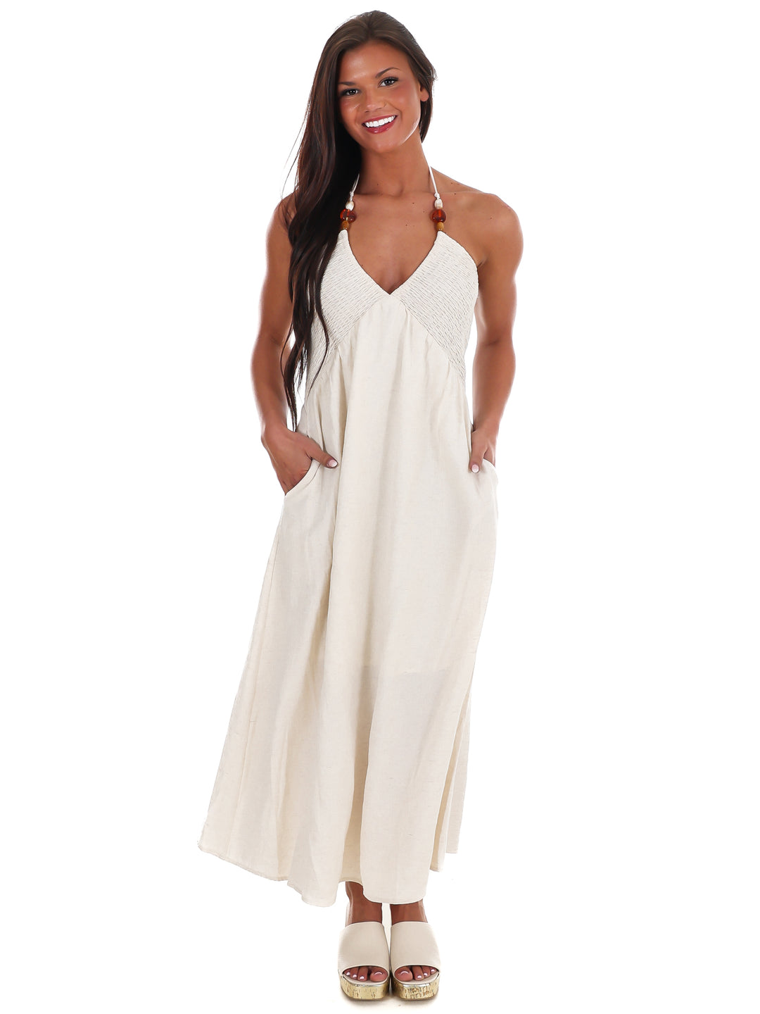 Drift Away Halter Neck Midi Dress