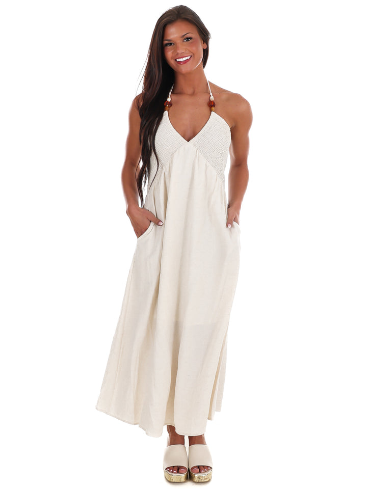 Drift Away Halter Neck Midi Dress