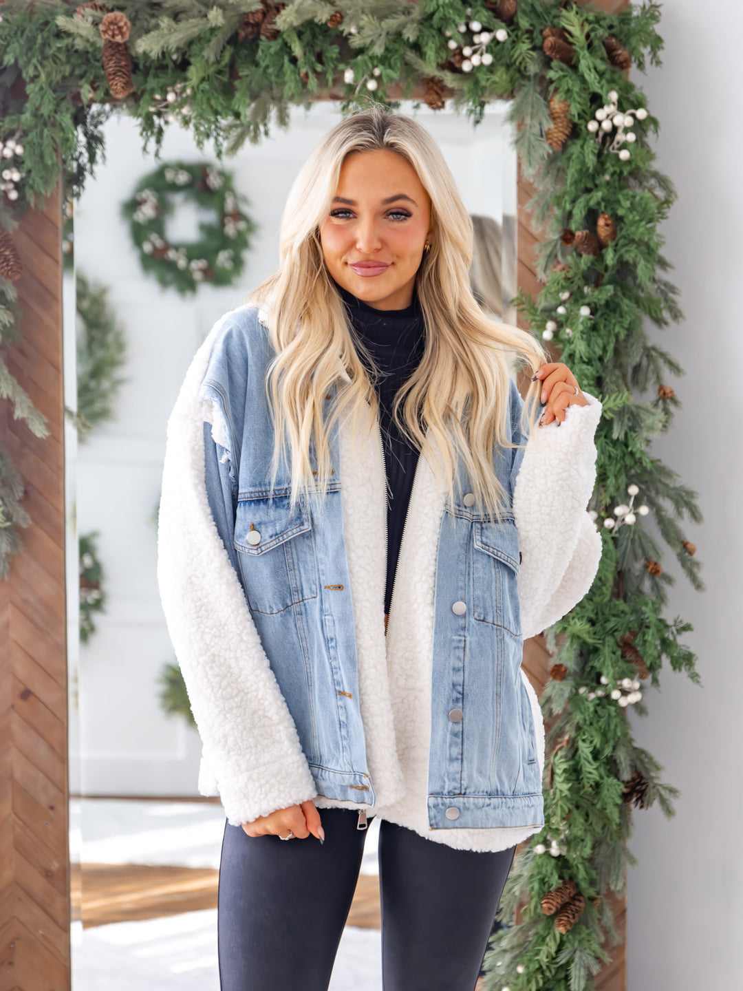 Losing Me Denim Sherpa Jacket