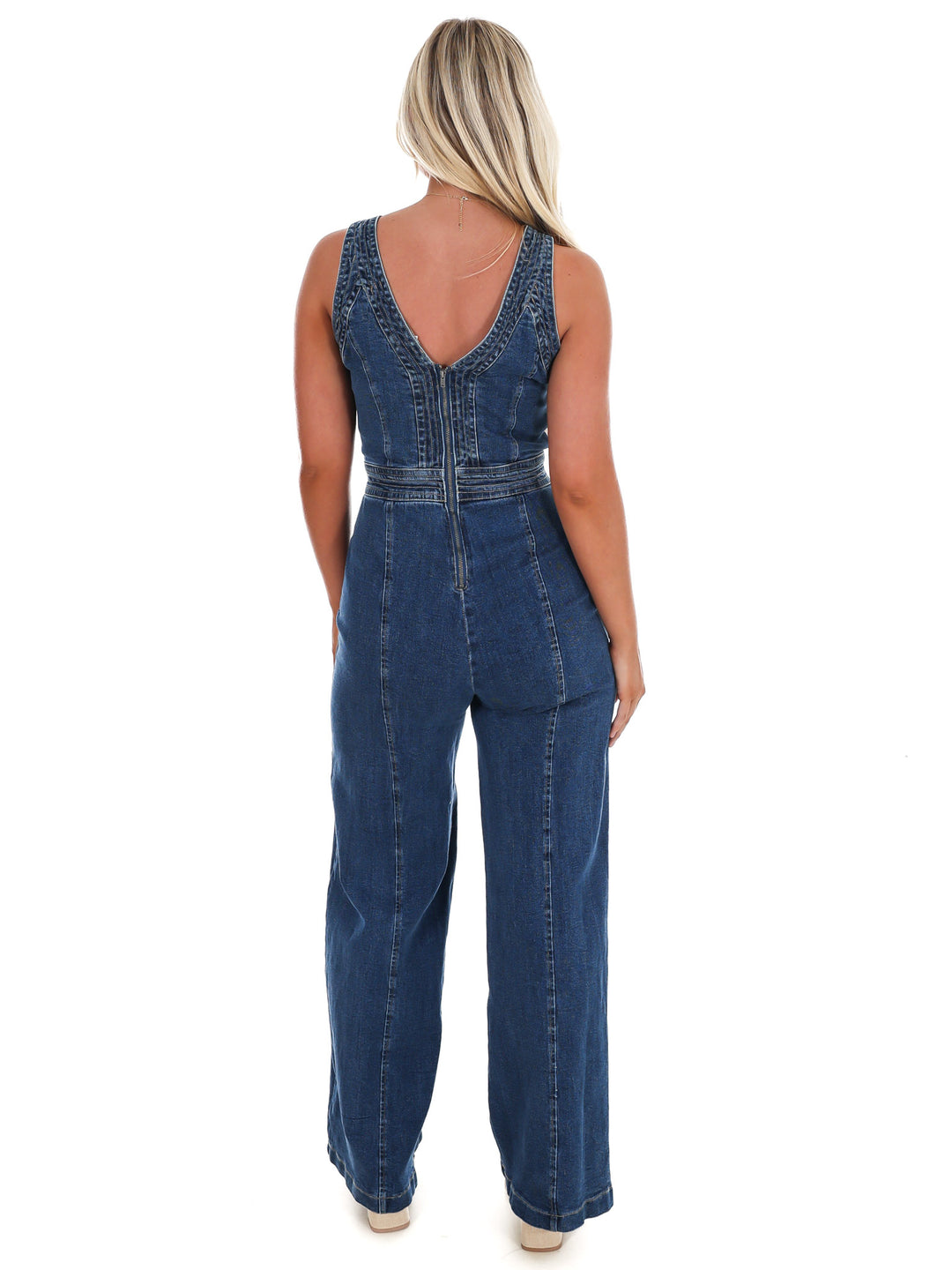 Someone Like You V-Neck Denim Jumpsuit