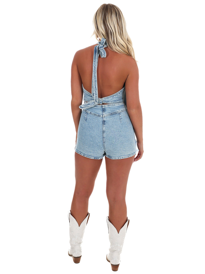 Know You Best Denim Romper