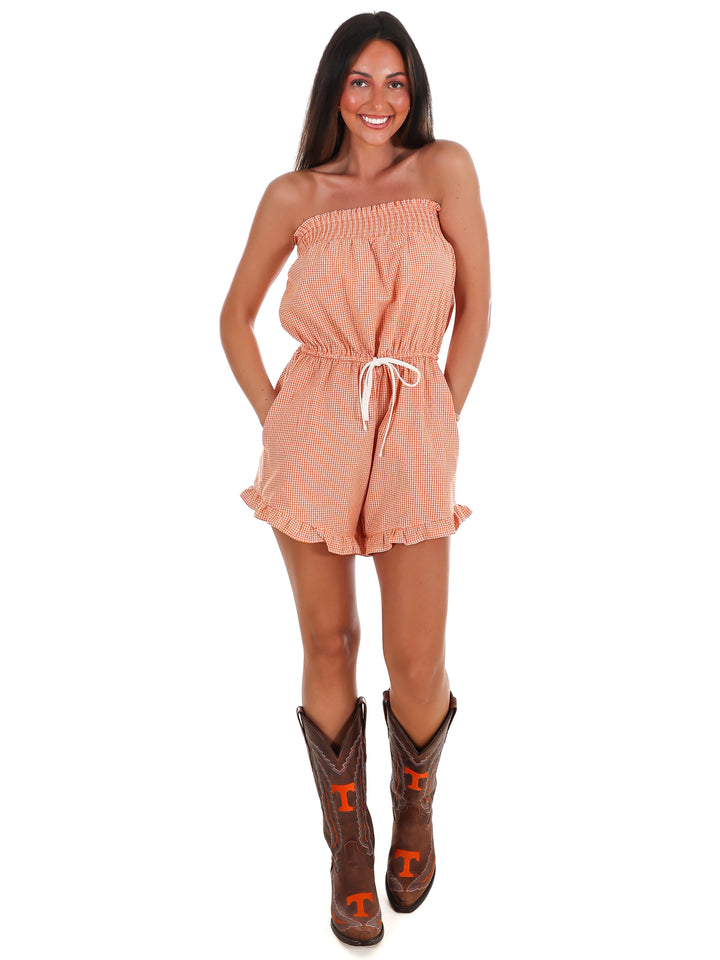 Stadium Sweetheart Gingham Romper