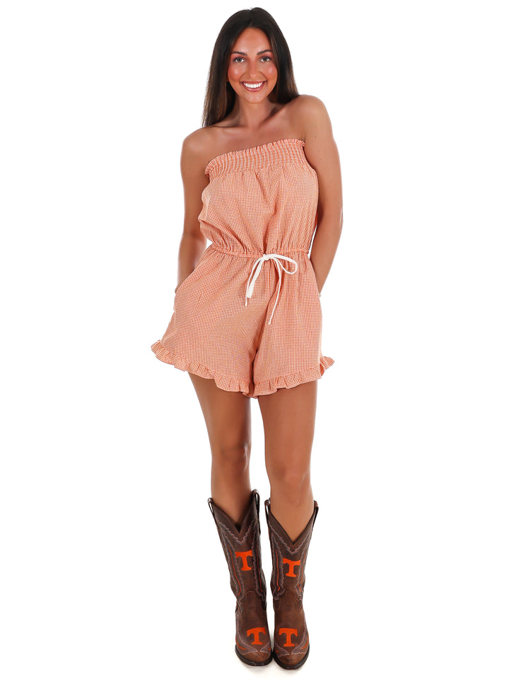 Stadium Sweetheart Gingham Romper