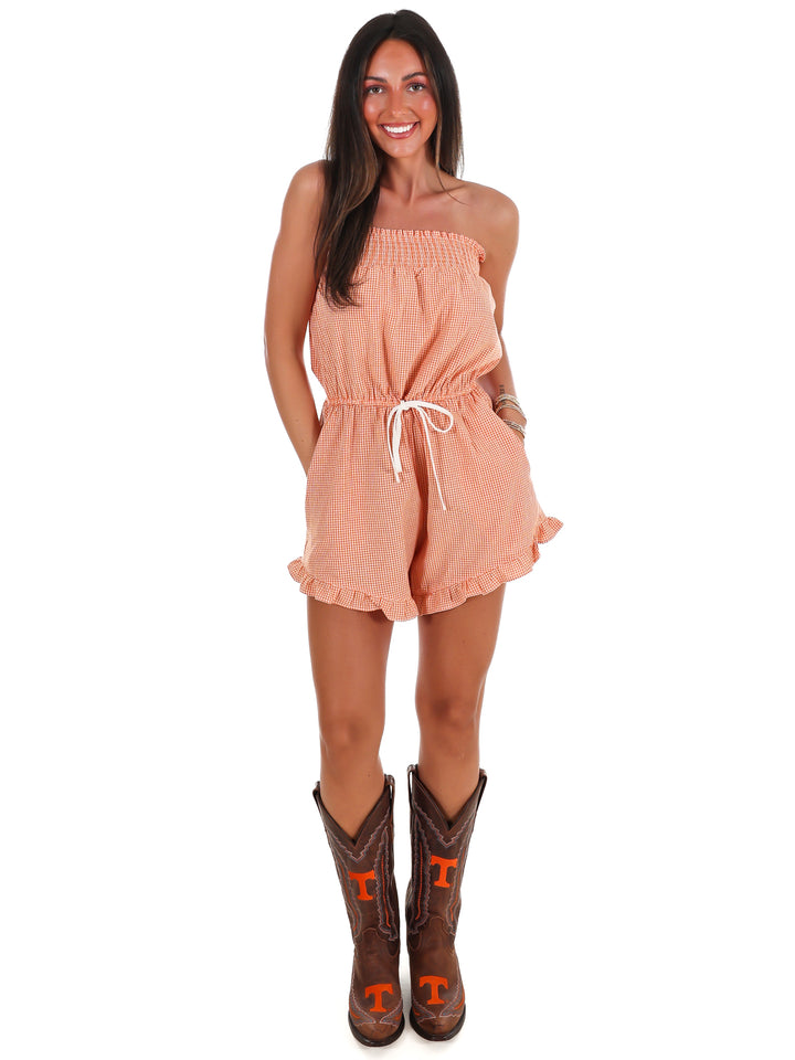 Stadium Sweetheart Gingham Romper