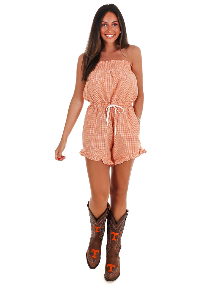 Stadium Sweetheart Gingham Romper
