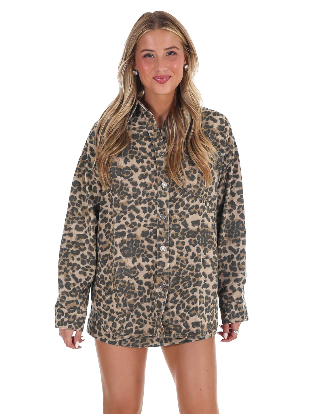 Savanna Leopard Denim Two Piece Set