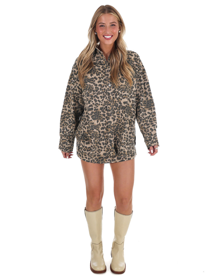 Savanna Leopard Denim Two Piece Set