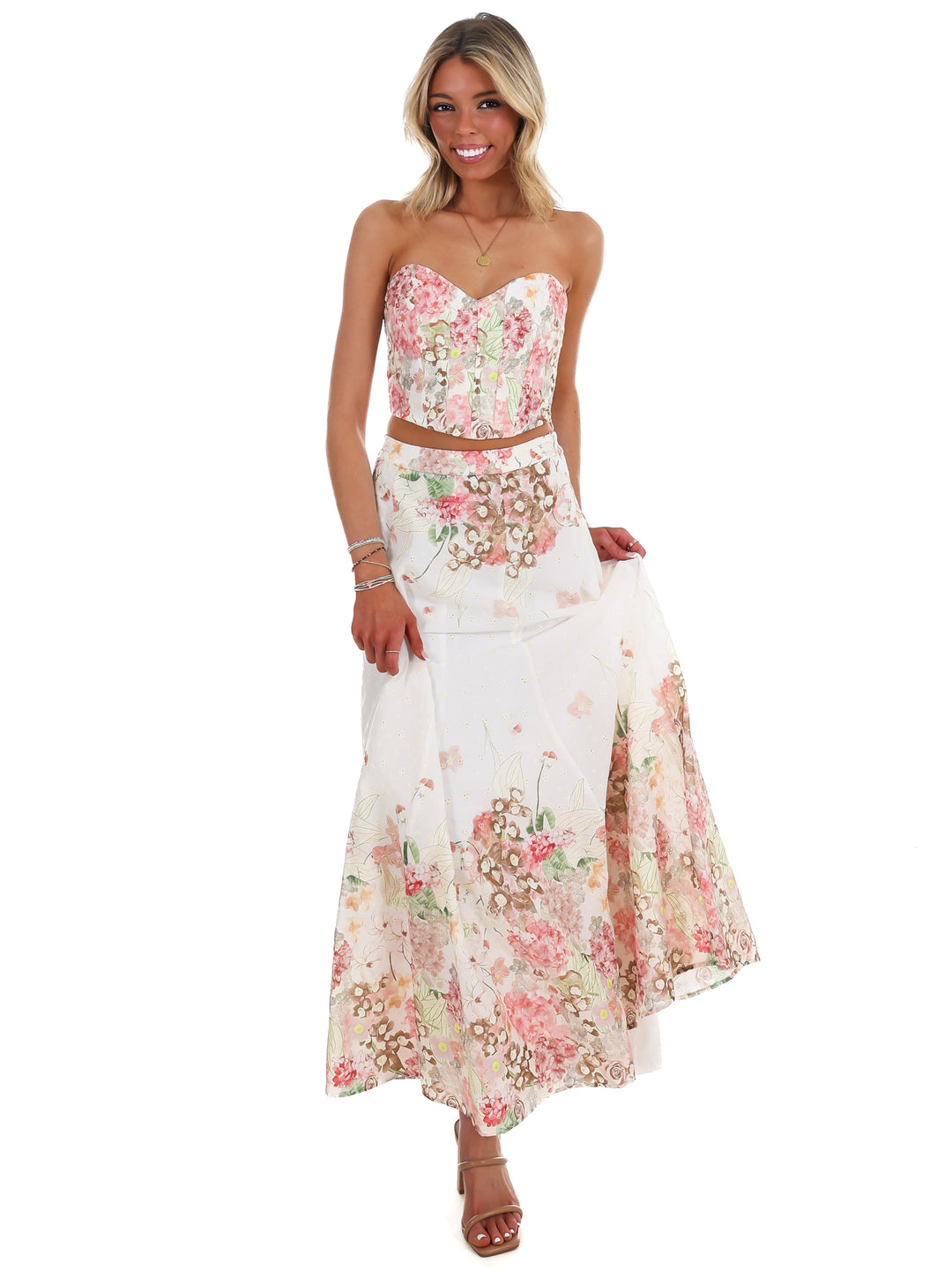 Springtime Floral Maxi Skirt Set