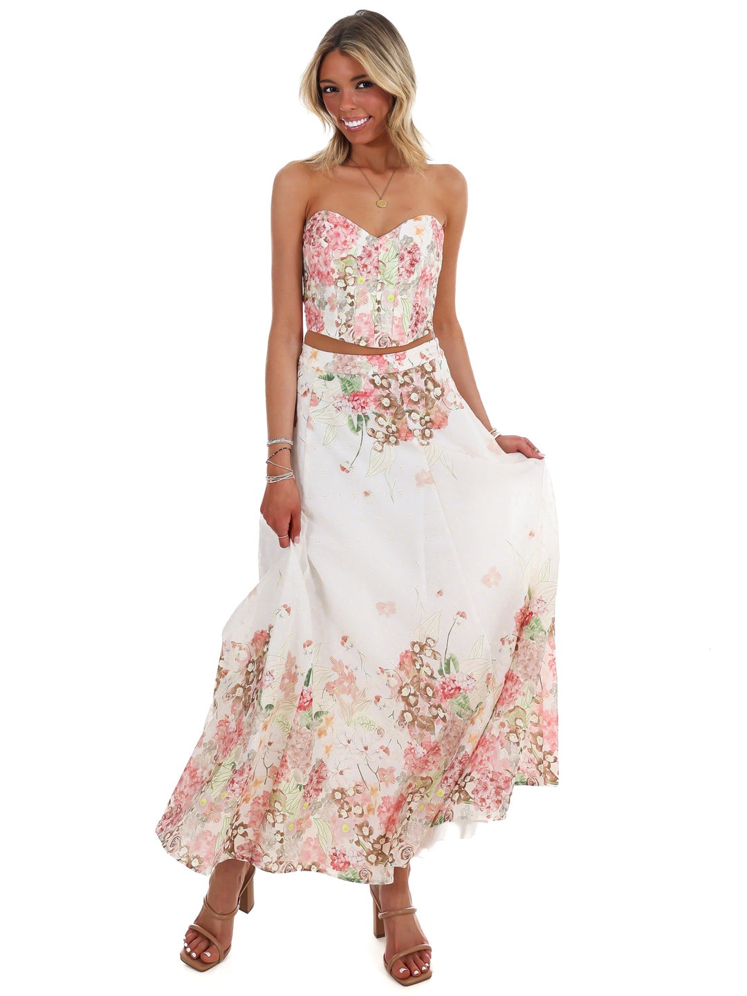 Springtime Floral Maxi Skirt Set