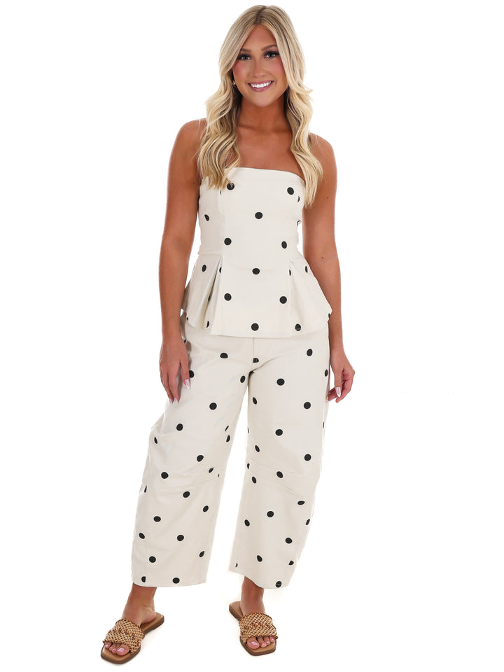 Polished Play Denim Polka Dot Two Piece Set