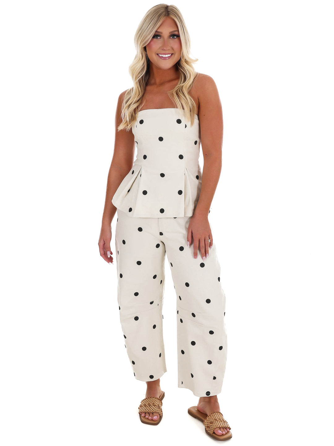 Polished Play Denim Polka Dot Two Piece Set