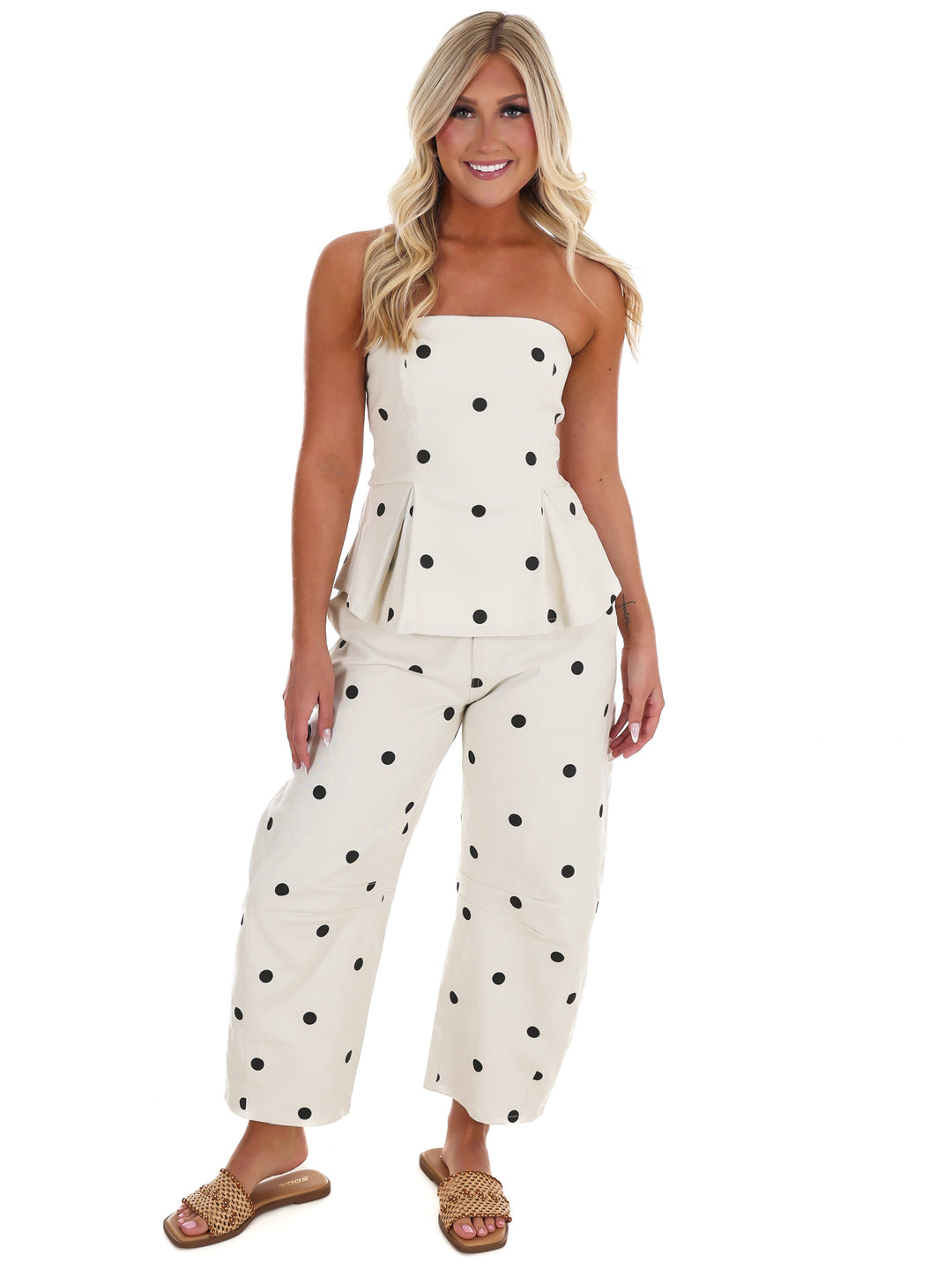 Polished Play Denim Polka Dot Two Piece Set