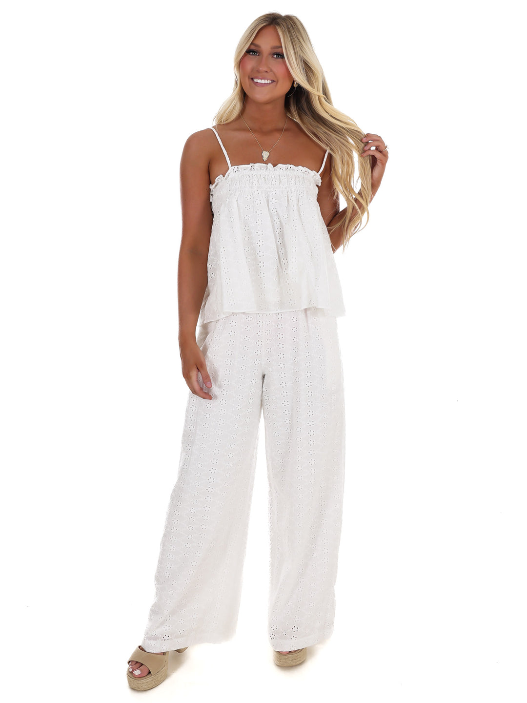 Sweet Escape Eyelet Two Piece Set