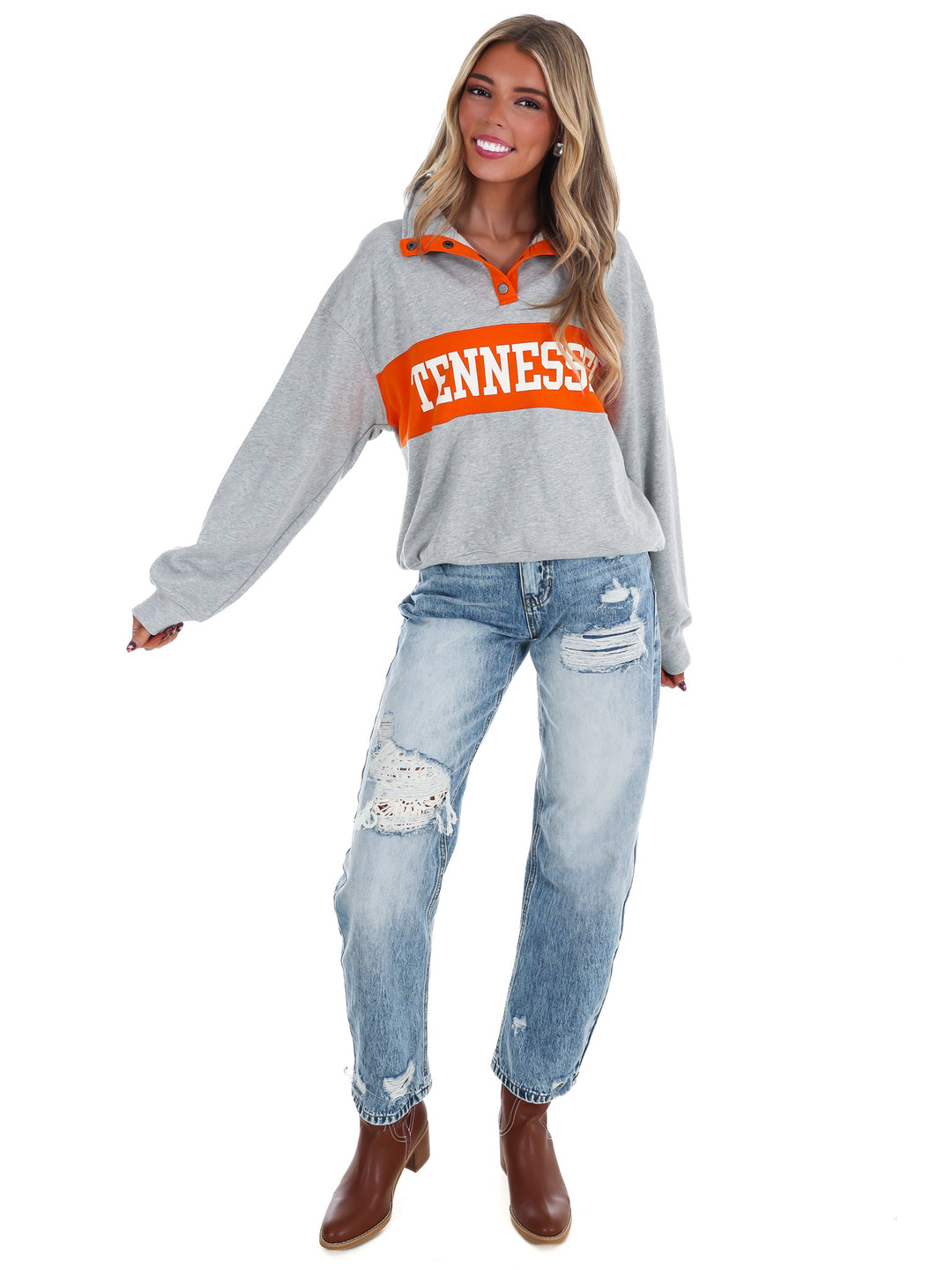 Tennessee Snap Colorblock Pullover