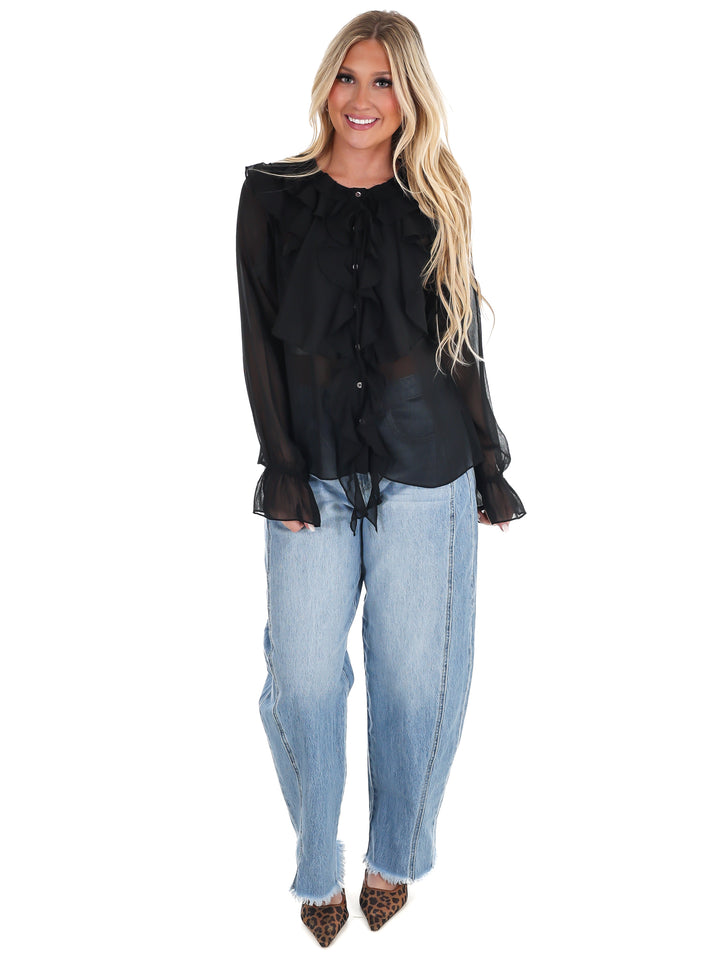 Peaceful Easy Feeling Chiffon Ruffle Top