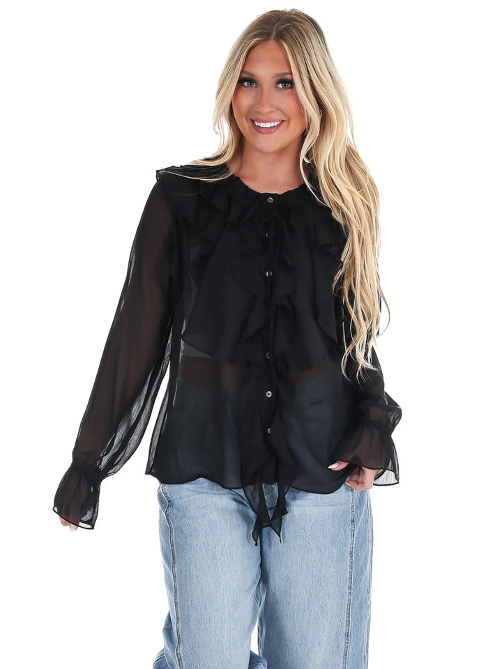 Peaceful Easy Feeling Chiffon Ruffle Top